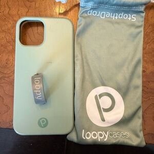 Loopy Case Green and Gray Phone Case with Loop